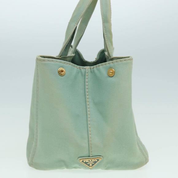 PRADA Canapa GM Hand Bag Canvas Green Auth hk1388 - Picture 5 of 16